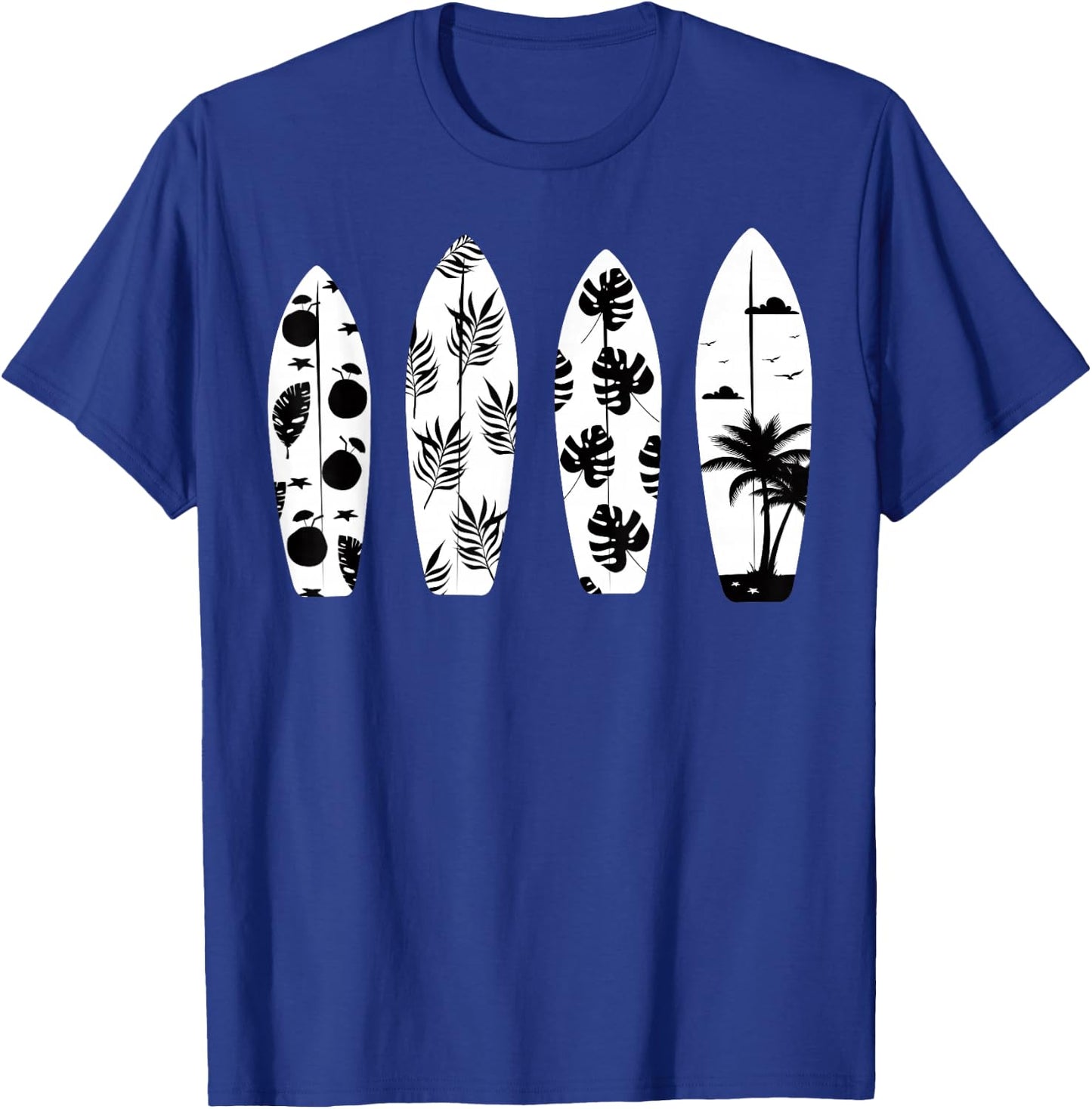 Surfboard Palm Trees Surfing Surfer Waves Surf Beach Summer Women Girls Kids T-Shirt - T-Shirt | Royal