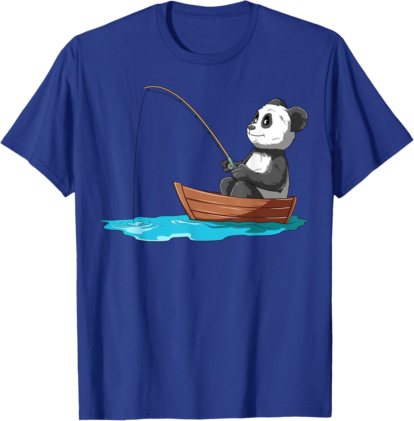 Panda Fishing Panda Fisherman Boat Fishing Lovers T-Shirt - T-Shirt | Royal