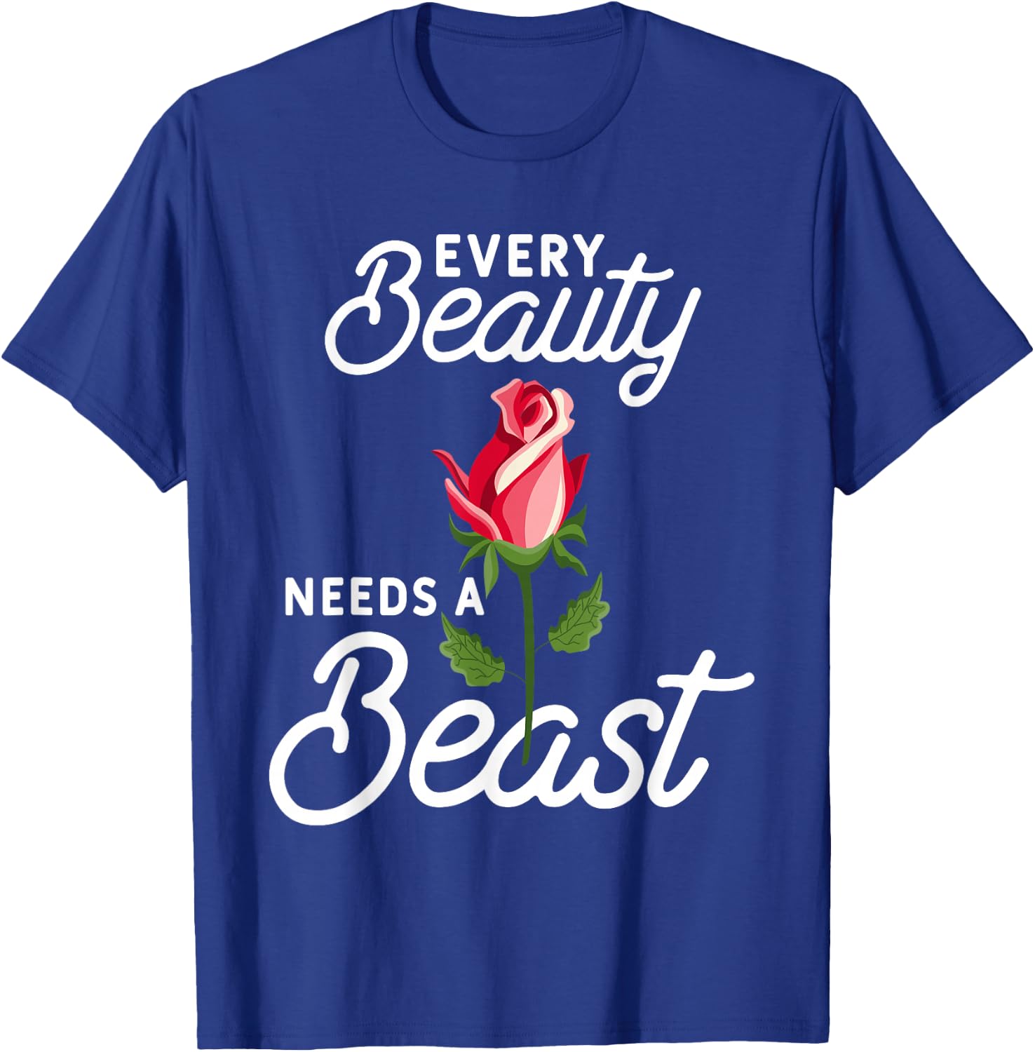 Every Beauty Needs A Beast Matching Couple Weightlifting T-Shirt - T-Shirt | Royal