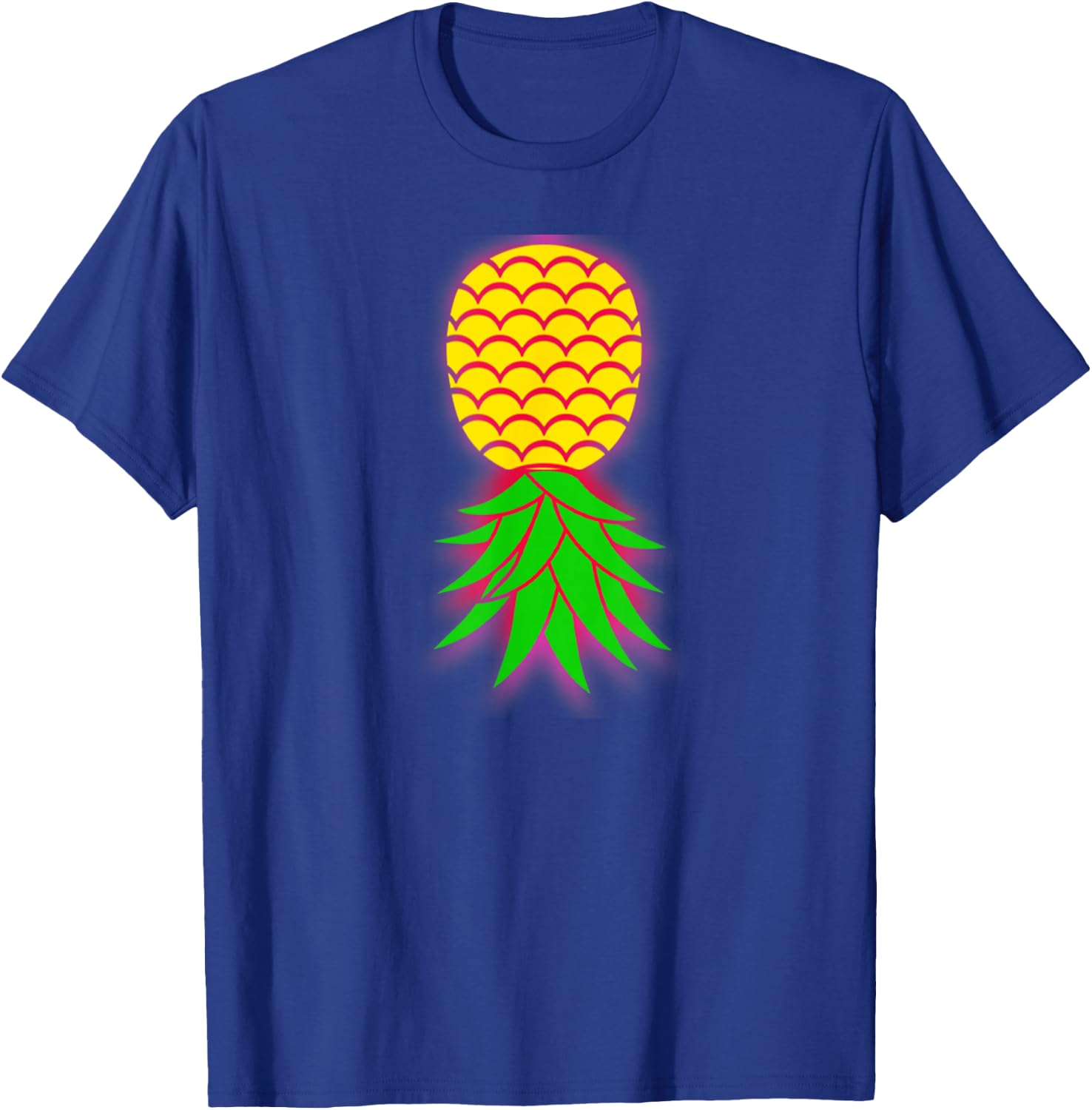 Glowing upside down pineapple swinger life Design T-Shirt - T-Shirt | Royal
