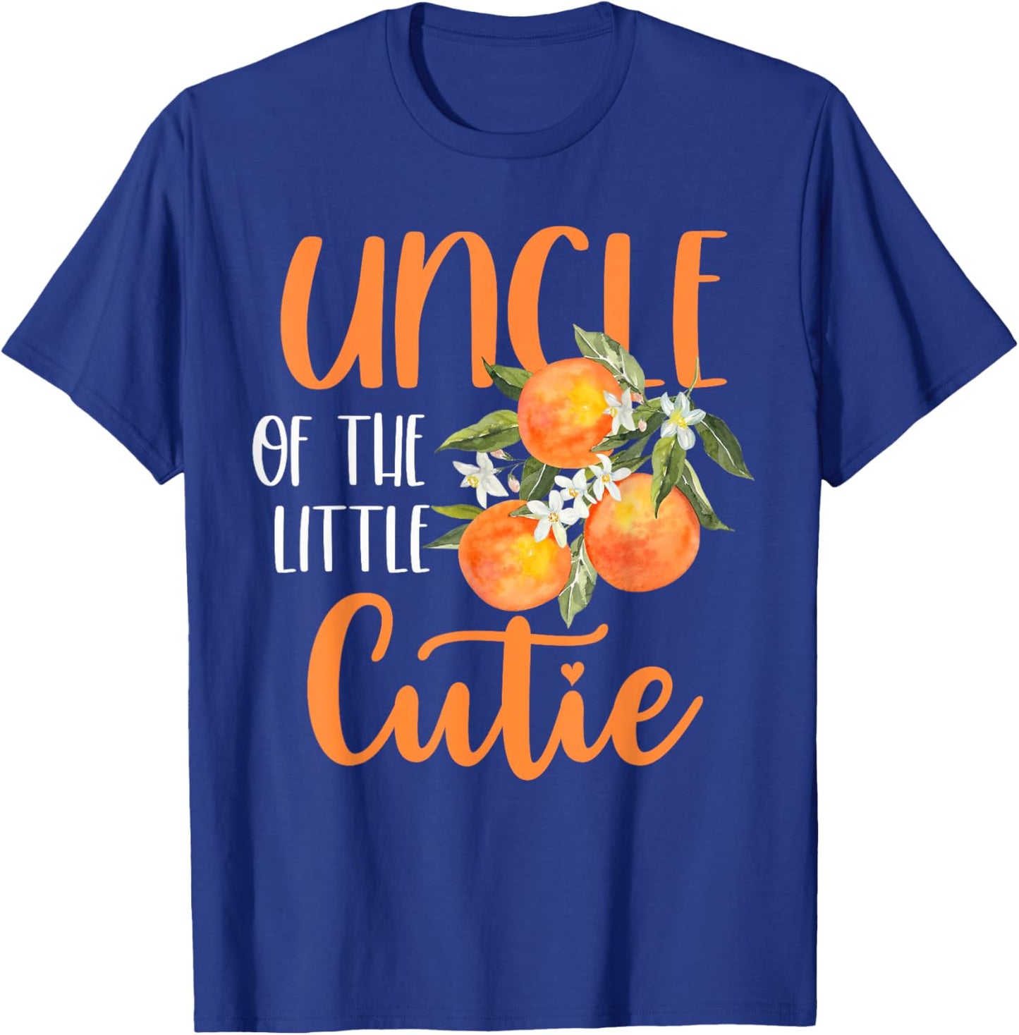 Uncle Little Cutie Baby Shower Orange 1st Birthday Party T-Shirt - T-Shirt | Royal