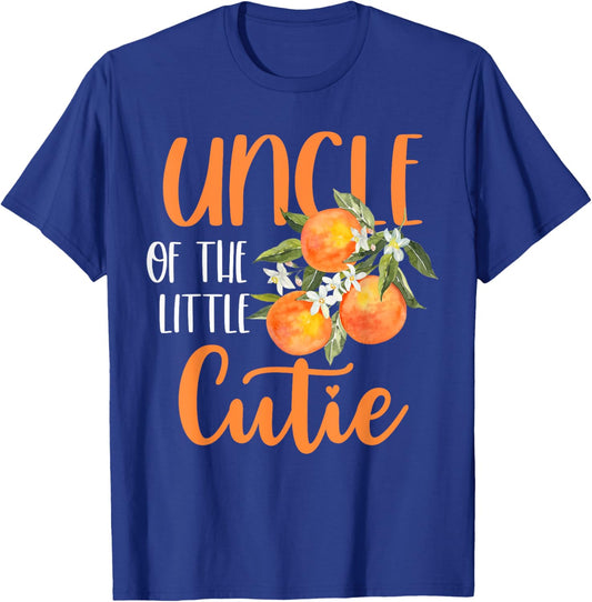 Uncle Little Cutie Baby Shower Orange 1st Birthday Party T-Shirt - T-Shirt | Royal