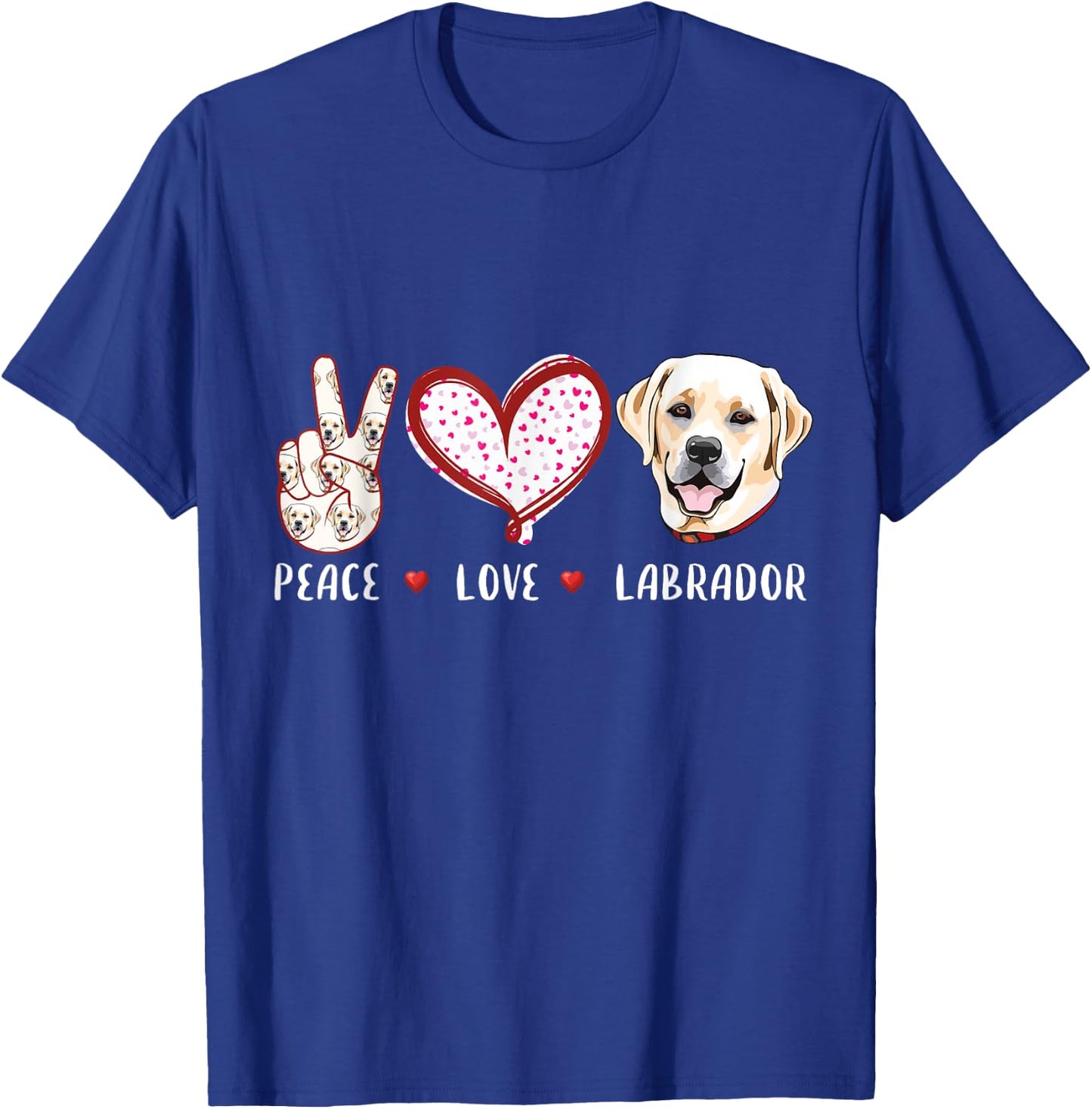 peace love Labrador retriever gift women kids girls T-Shirt - T-Shirt | Royal