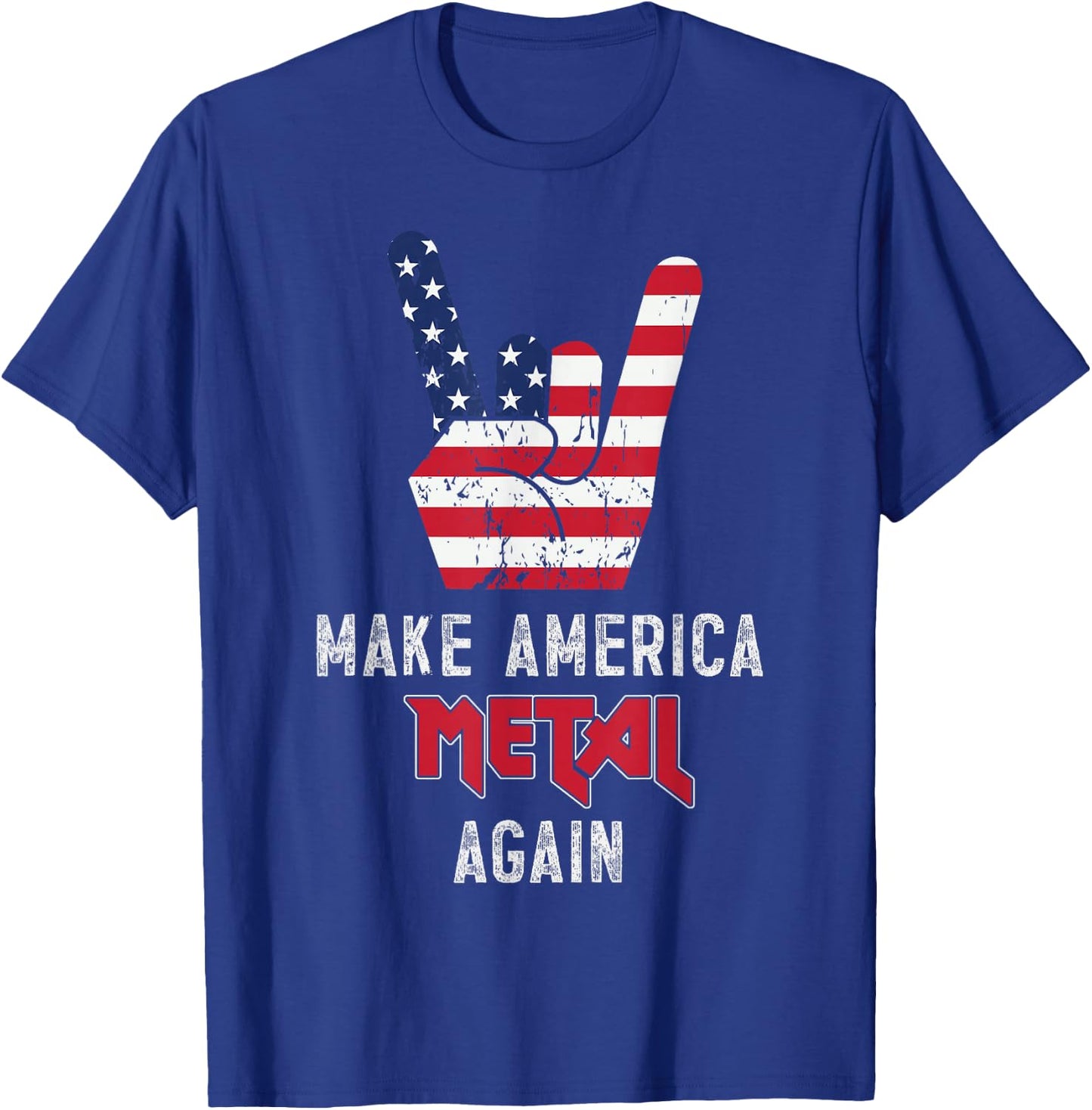 Heavy Metal Rock Music USA Make America Metal Again T-Shirt - T-Shirt | Royal