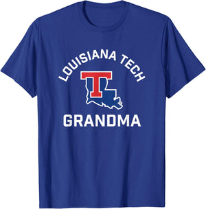 Louisiana Tech Bulldogs Arched Grandma T-Shirt - T-Shirt | Royal