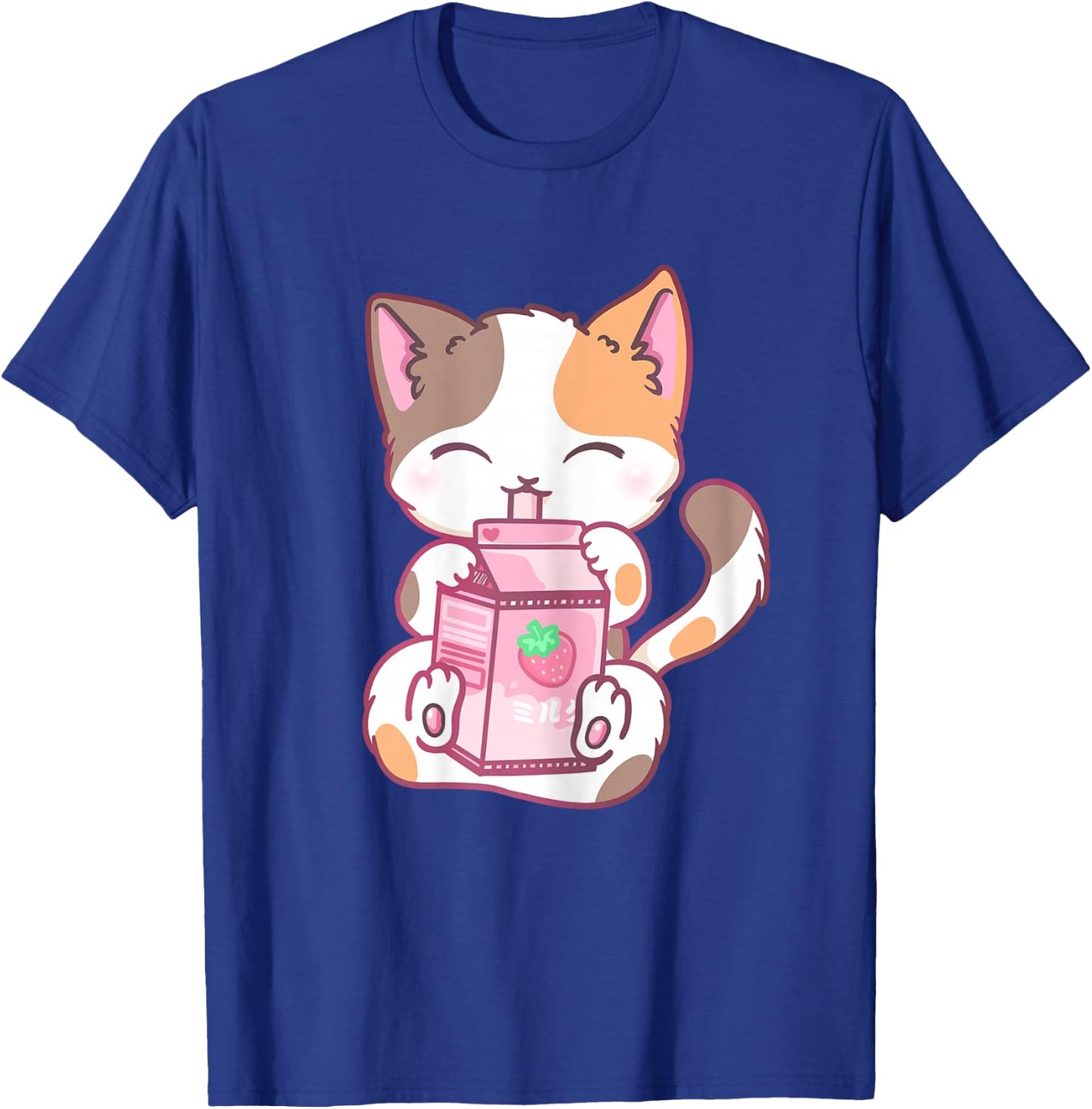 Strawberry Shake Strawberry Milk Cat Kawaii Neko Anime T-Shirt - T-Shirt | Royal