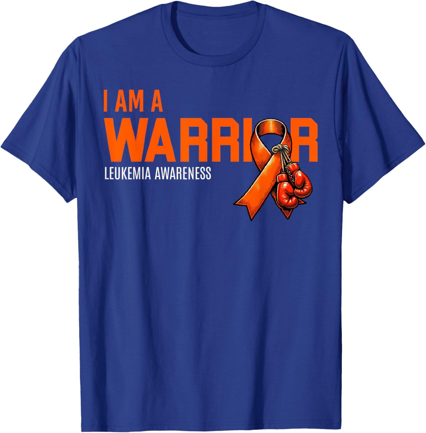 I Am A Warrior Leukemia Cancer Awareness Boxing Gloves Gifts T-Shirt - T-Shirt | Royal