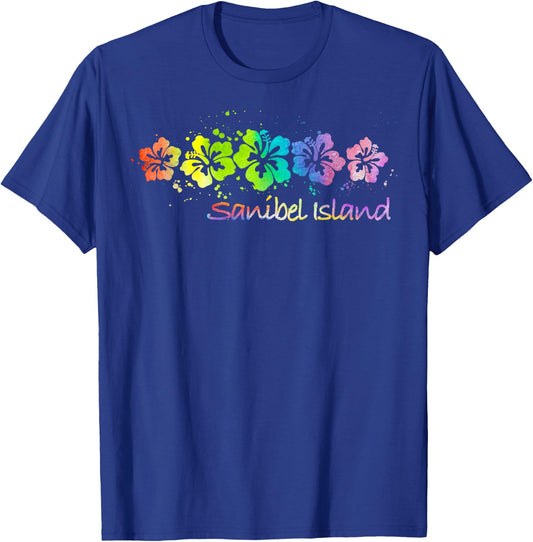 Sanibel Island Watercolor Beach & Surf T-Shirt - T-Shirt | Royal
