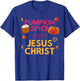 Pumpkin Spice And Jesus Christ Halloween Christian T-Shirt - T-Shirt | Royal
