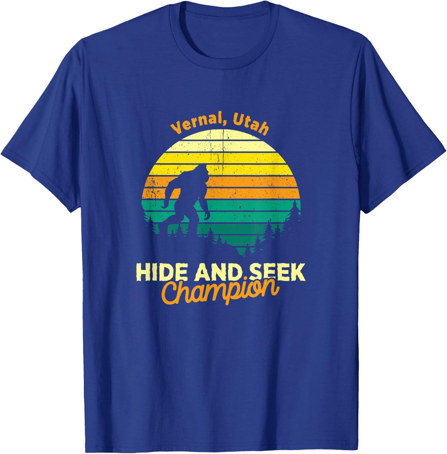 Vintage Vernal, Utah Mountain Hiking Souvenir Print T-Shirt - T-Shirt | Royal