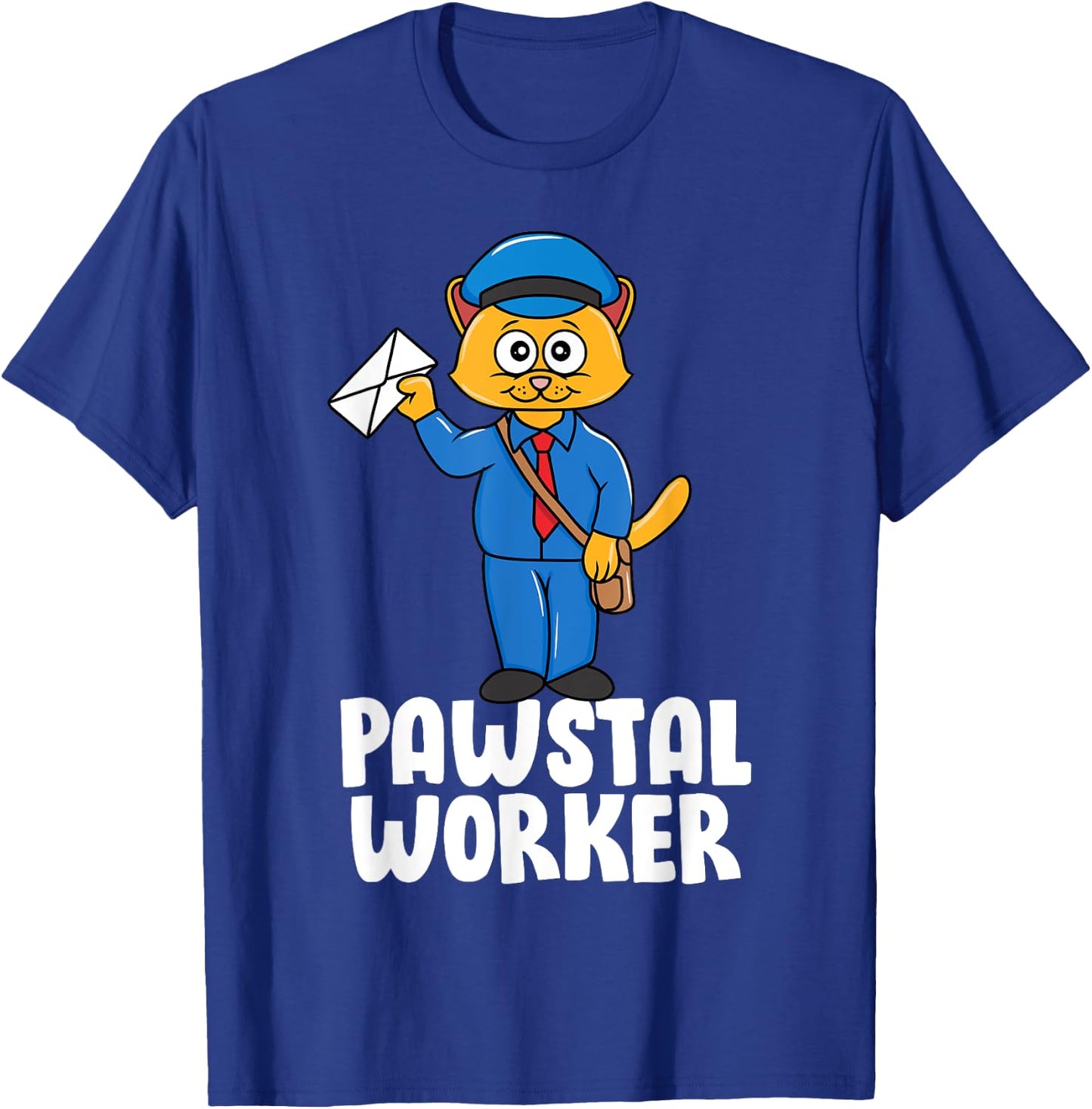 Postal Worker Funny Cat Pun Mailman Mail Lady Gift T-Shirt - T-Shirt | Royal