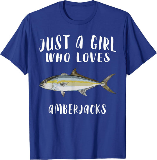 Just A Girl Who Loves Amberjack Fish Lover T-Shirt - T-Shirt | Royal