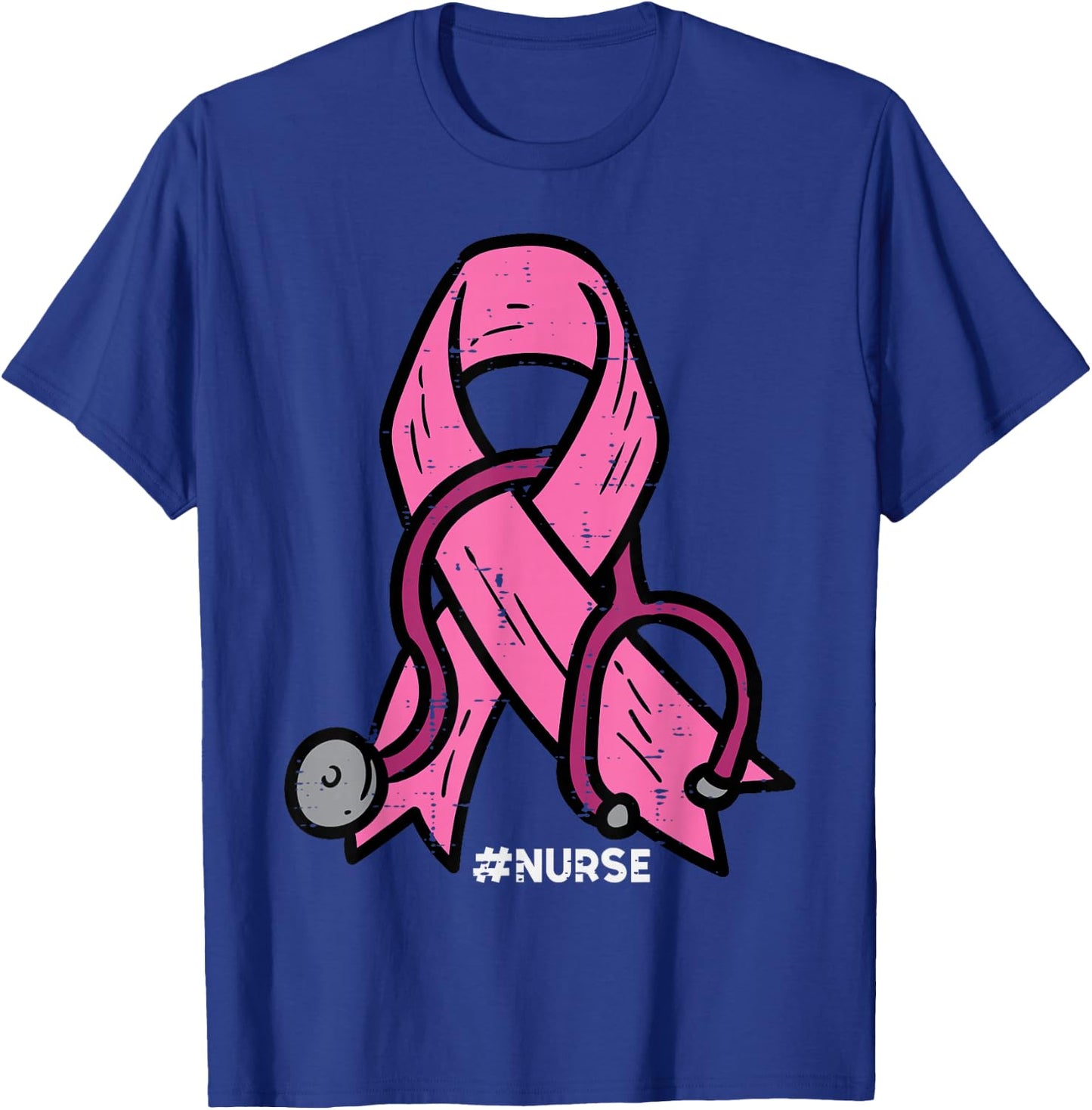 Breast Cancer Awareness Ribbon Nurse Scrub Top Women Men T-Shirt - T-Shirt | Royal