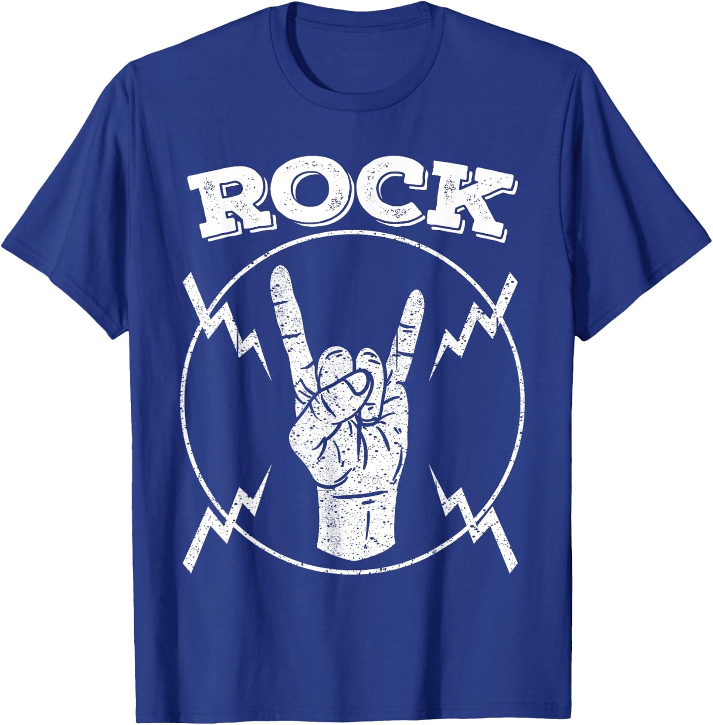 Cool Vintage Rock N Roll Hand Gift | Funny Musicians Symbol T-Shirt - T-Shirt | Royal