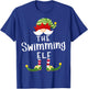 Swimming Elf Group Christmas Funny Pajama Party T-Shirt - T-Shirt | Royal