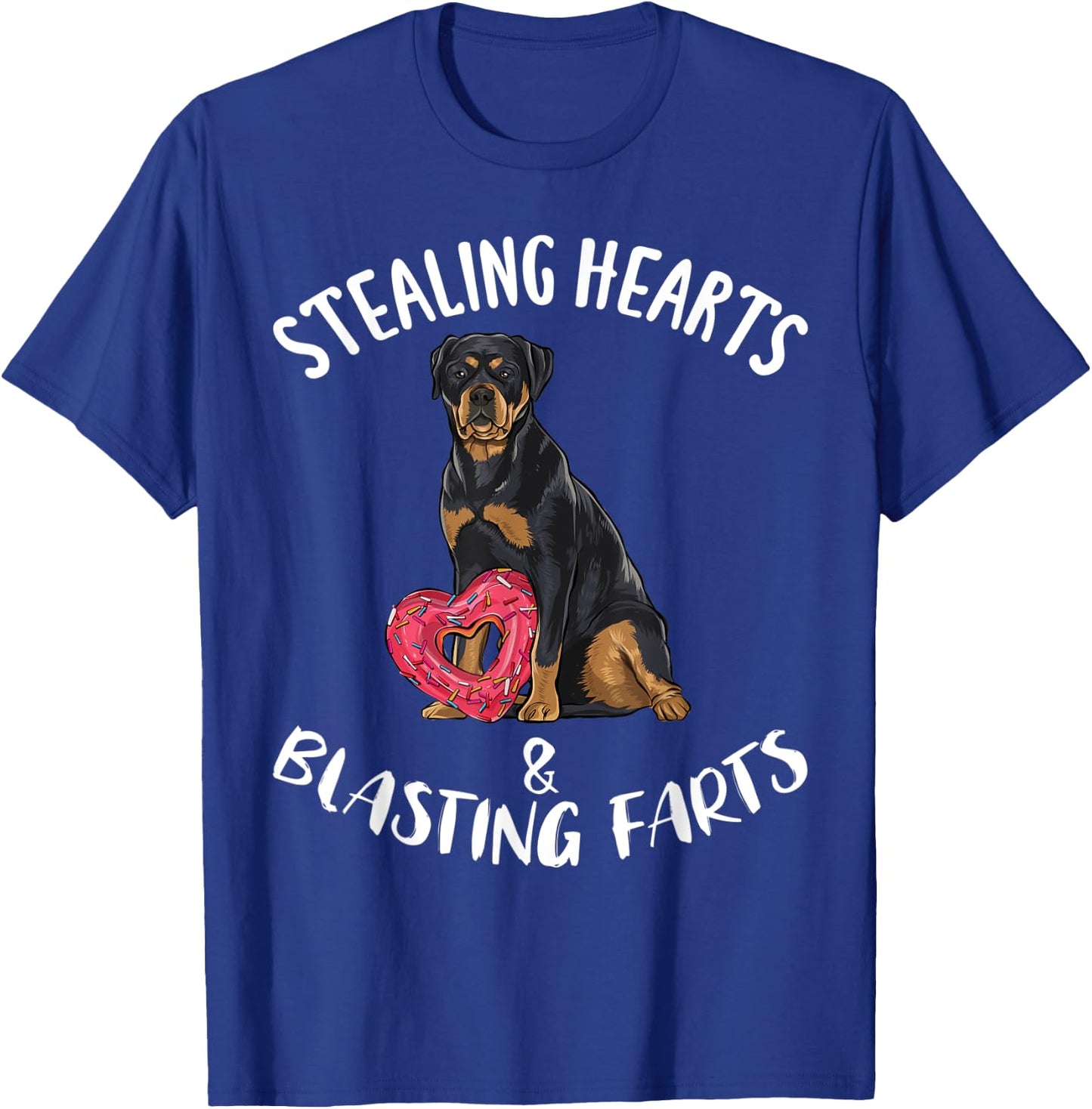 Stealing Hearts Blasting Farts Rottweiler Valentines Day T-Shirt - T-Shirt | Royal