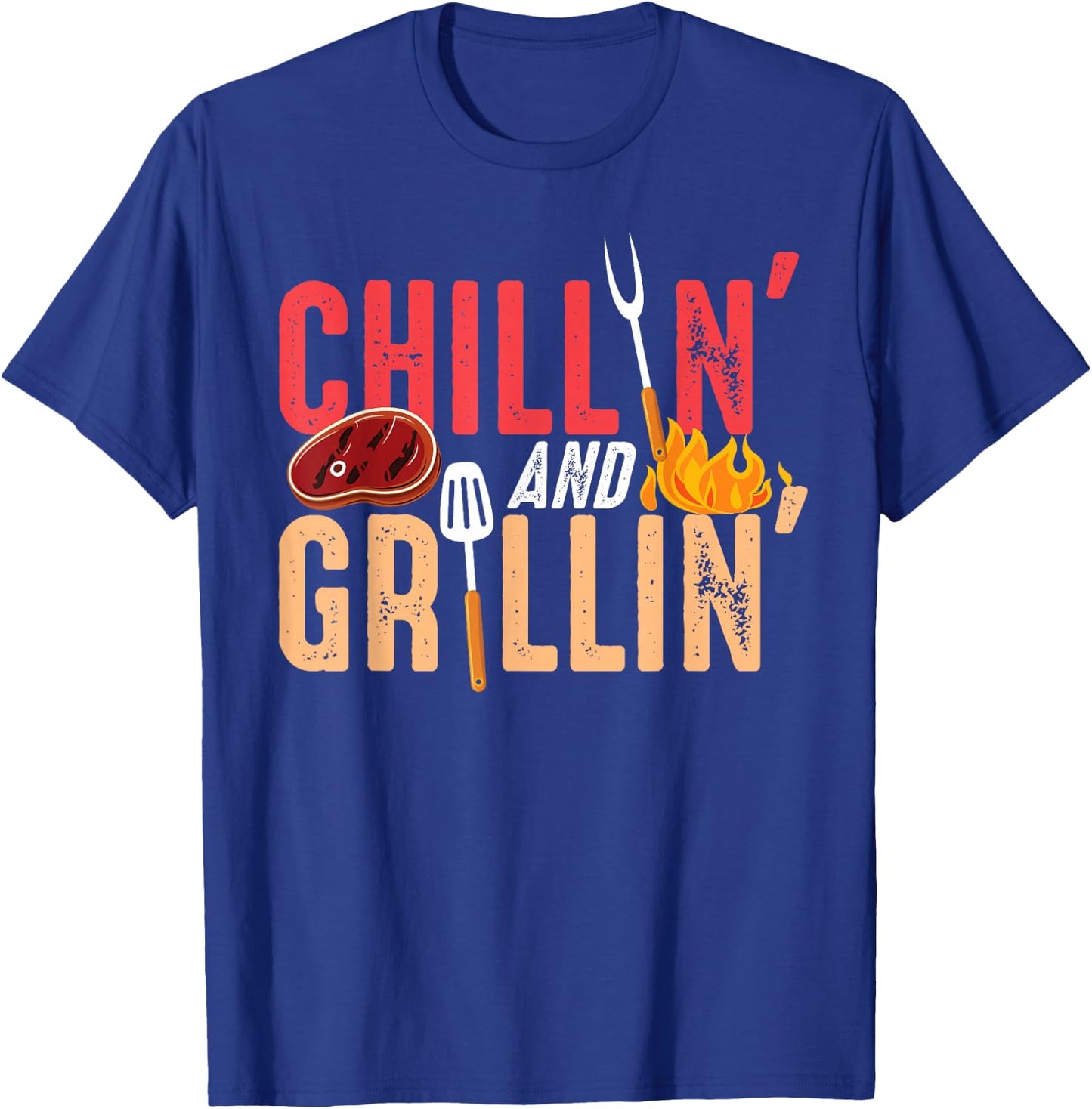 Chillin And Grillin Barbecue Party T-Shirt - T-Shirt | Royal