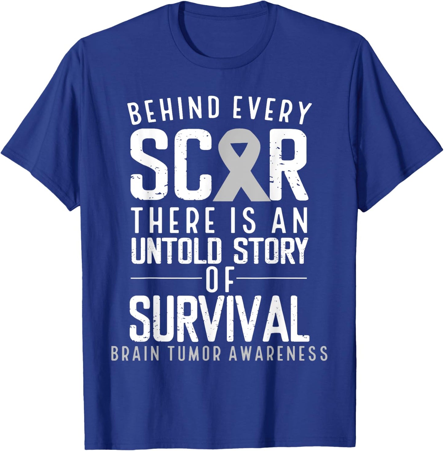 Glioblastoma Multirome Warrior Month Day Survivor Brain Cancer Awareness Survivor Grey Ribbon Brain Tumor T-Shirt - T-Shirt | Royal
