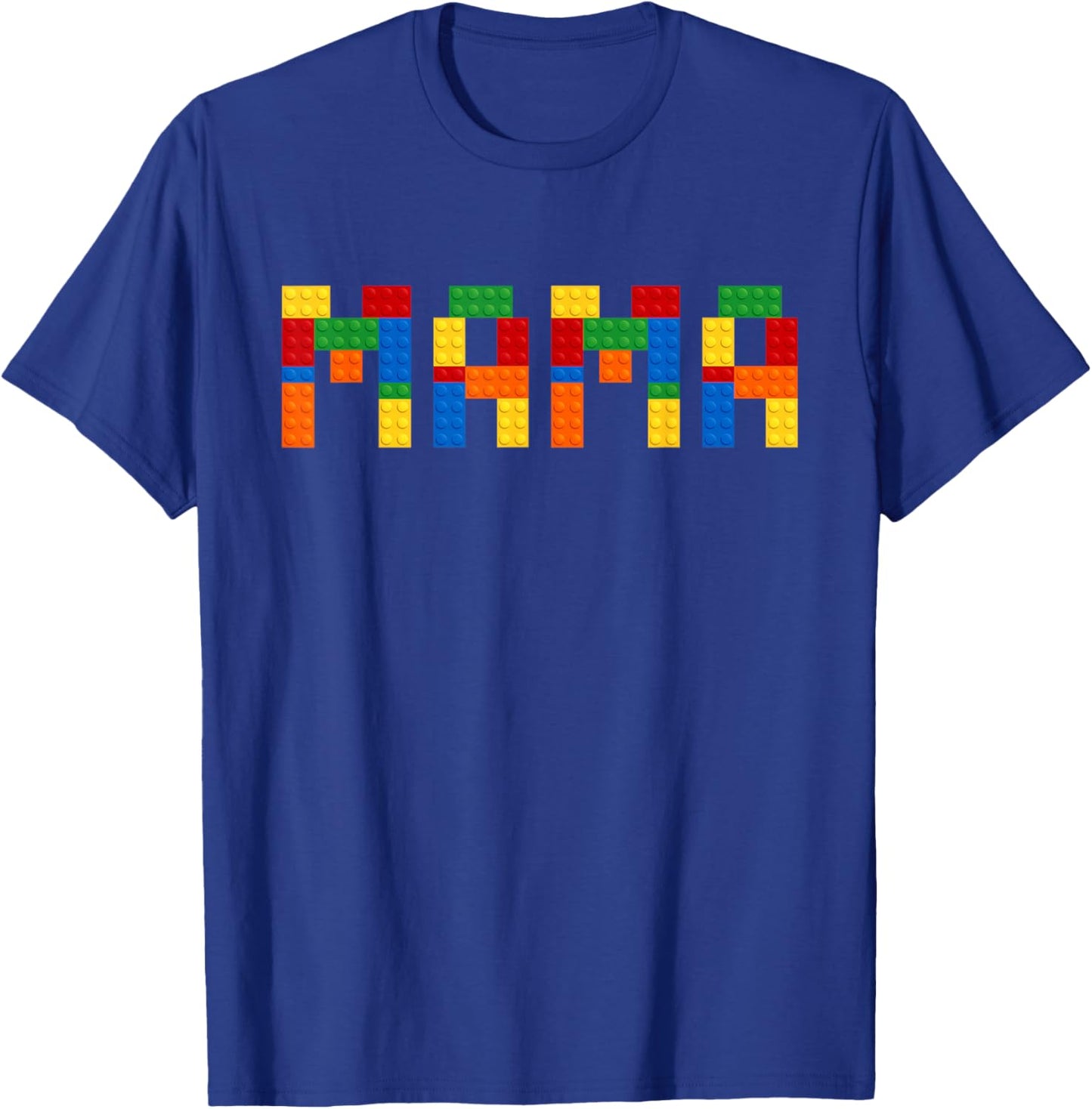 Mama Building Blocks Mom Of The Birthday Boy Bricks T-Shirt - T-Shirt | Royal