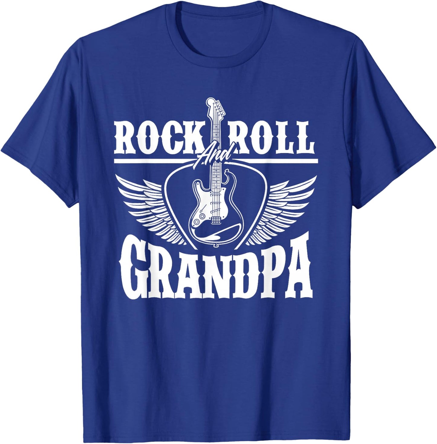 Rock And Roll Grandpa Funny Grandfather Guitarist Gift T-Shirt - T-Shirt | Royal