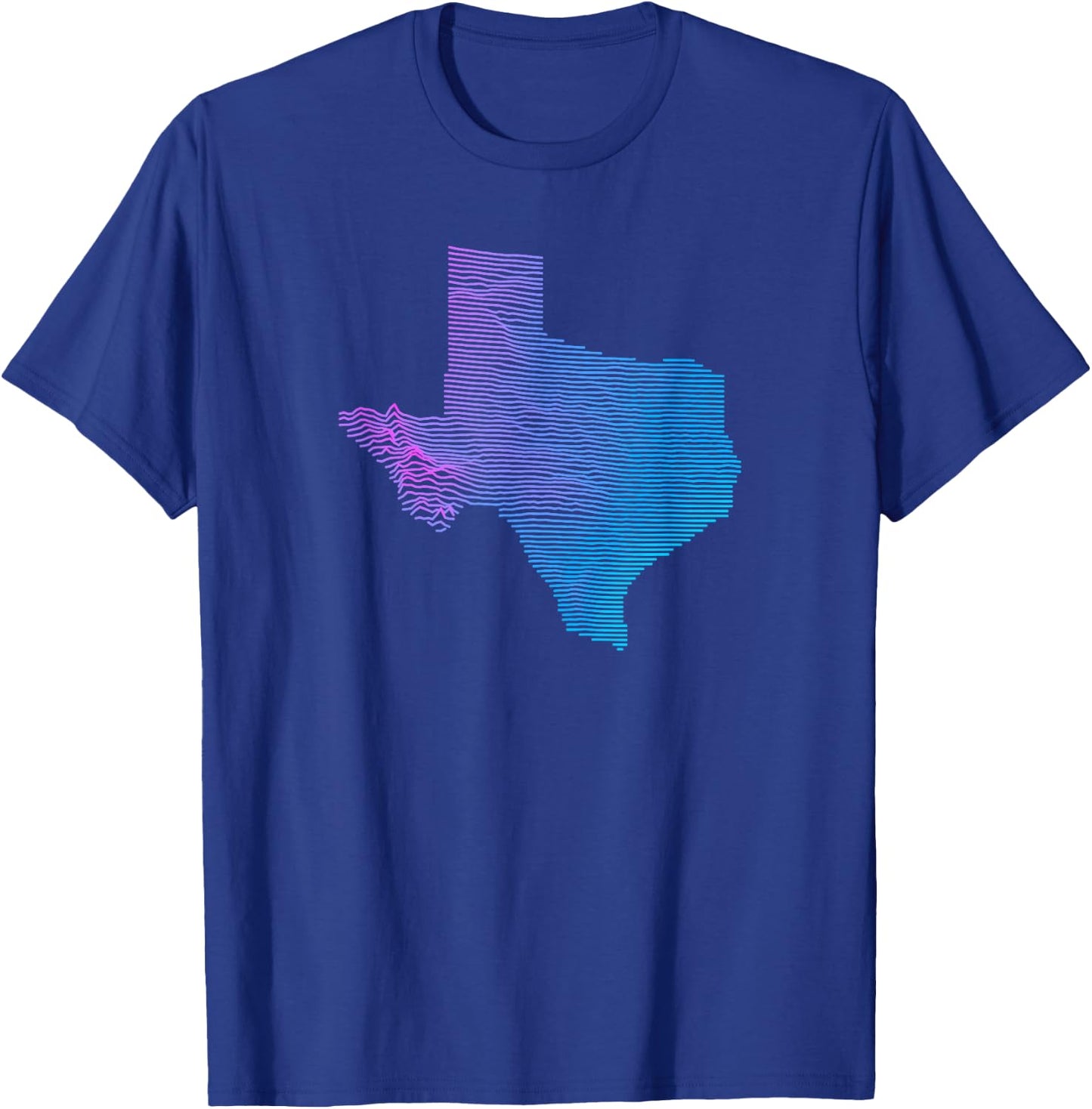Texas Division - Elevation Map of Texas Topography T-Shirt - T-Shirt | Royal