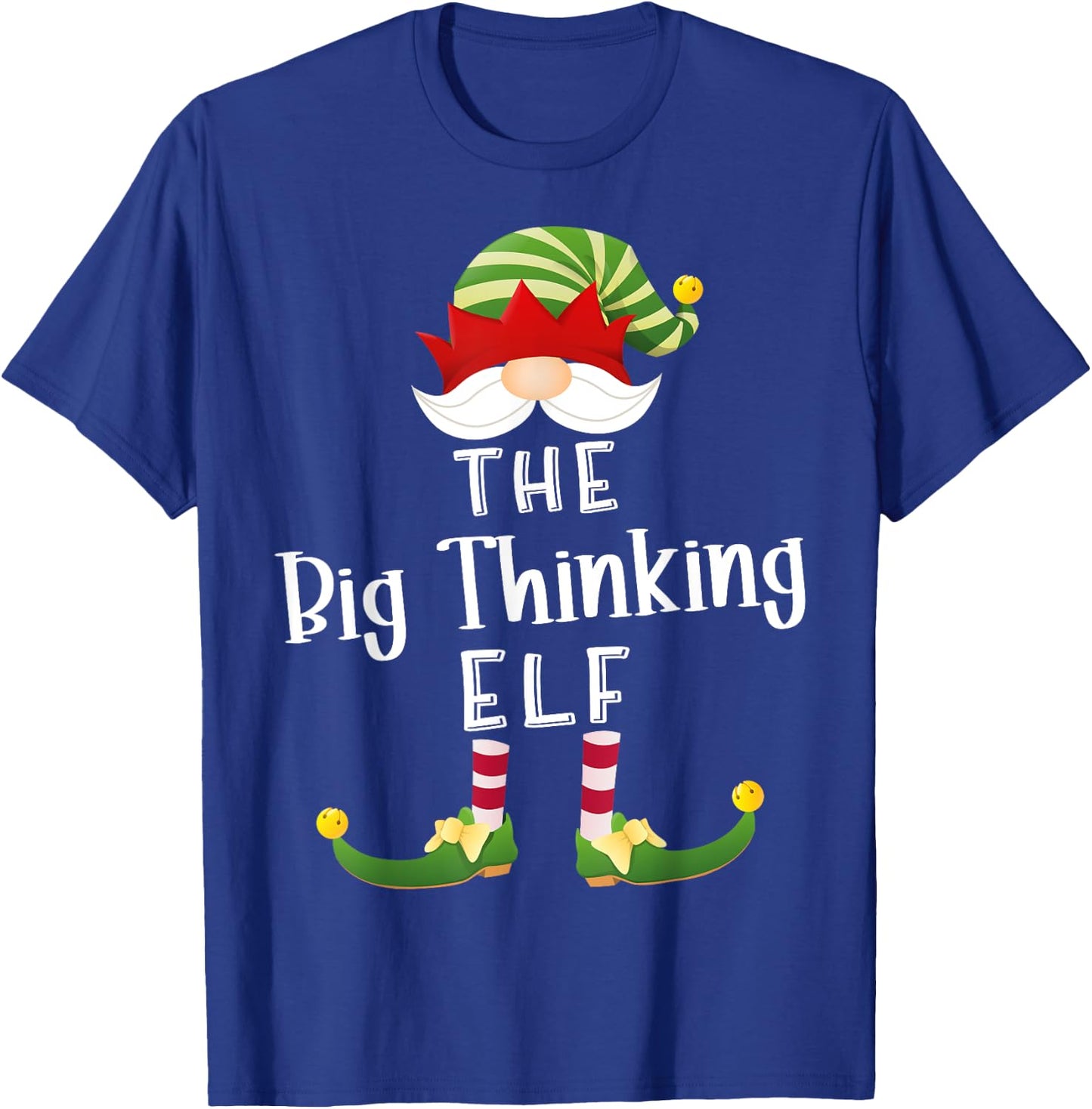 Big Thinking Elf Group Christmas Funny Pajama Party T-Shirt - T-Shirt | Royal