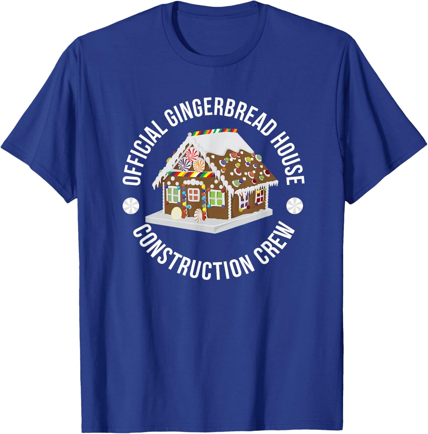 Funny Official Gingerbread House Construction Crew Christmas T-Shirt - T-Shirt | Royal