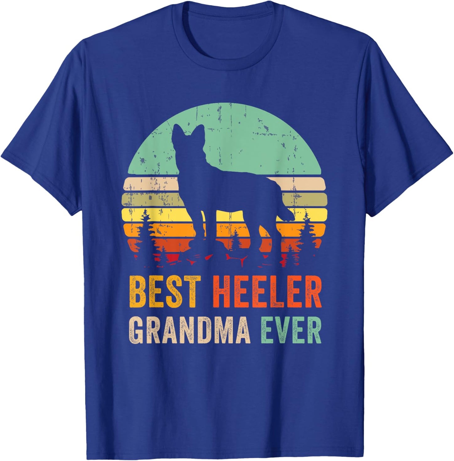 Best Grandma Ever Gift Red Blue Heeler Australian Cattle Dog Women T-Shirt - T-Shirt | Royal