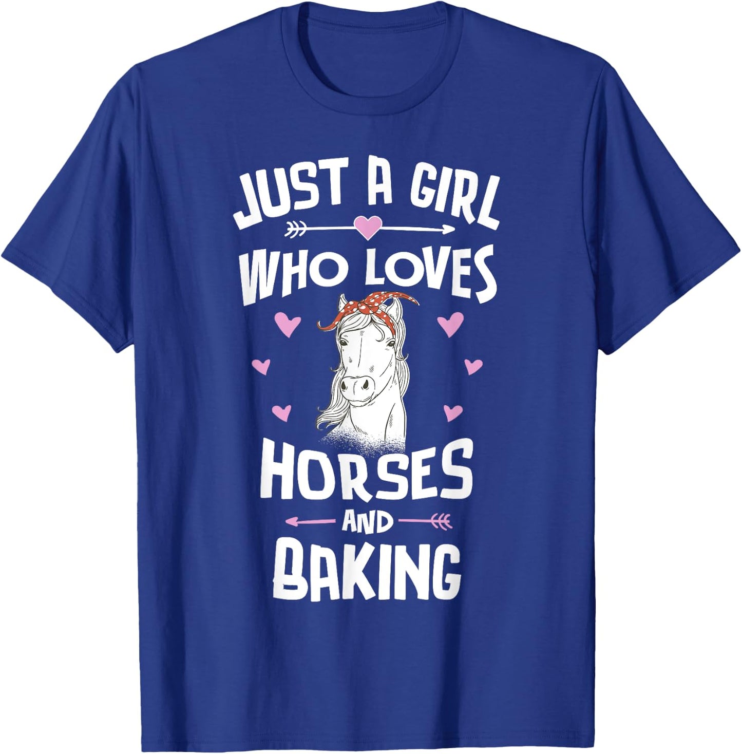 Horses And Baking Gifts for Girls Women T-Shirt - T-Shirt | Royal