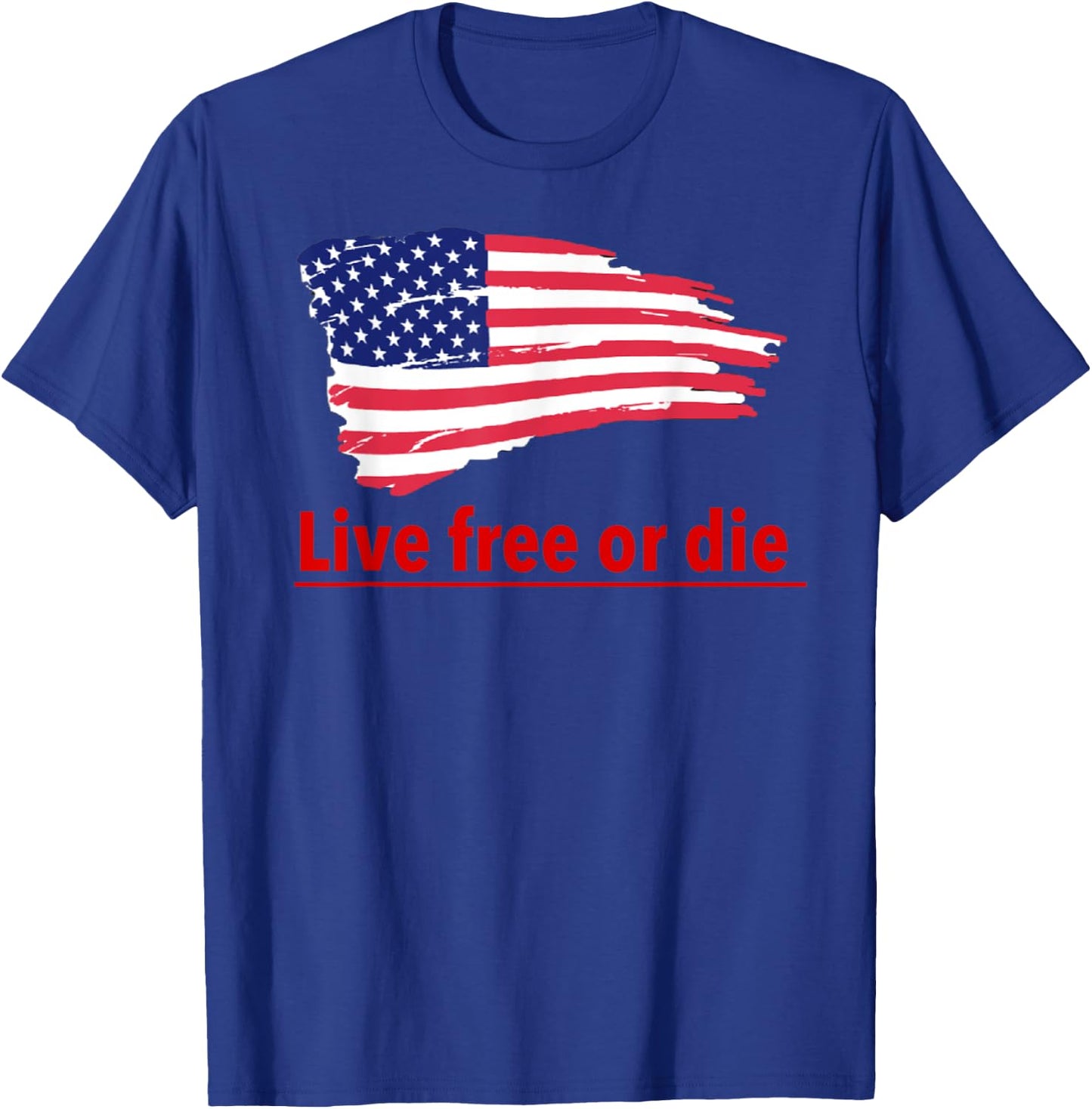 Live free or die standard U.S Flag Patriotic Military Army Men T-Shirt - T-Shirt | Royal
