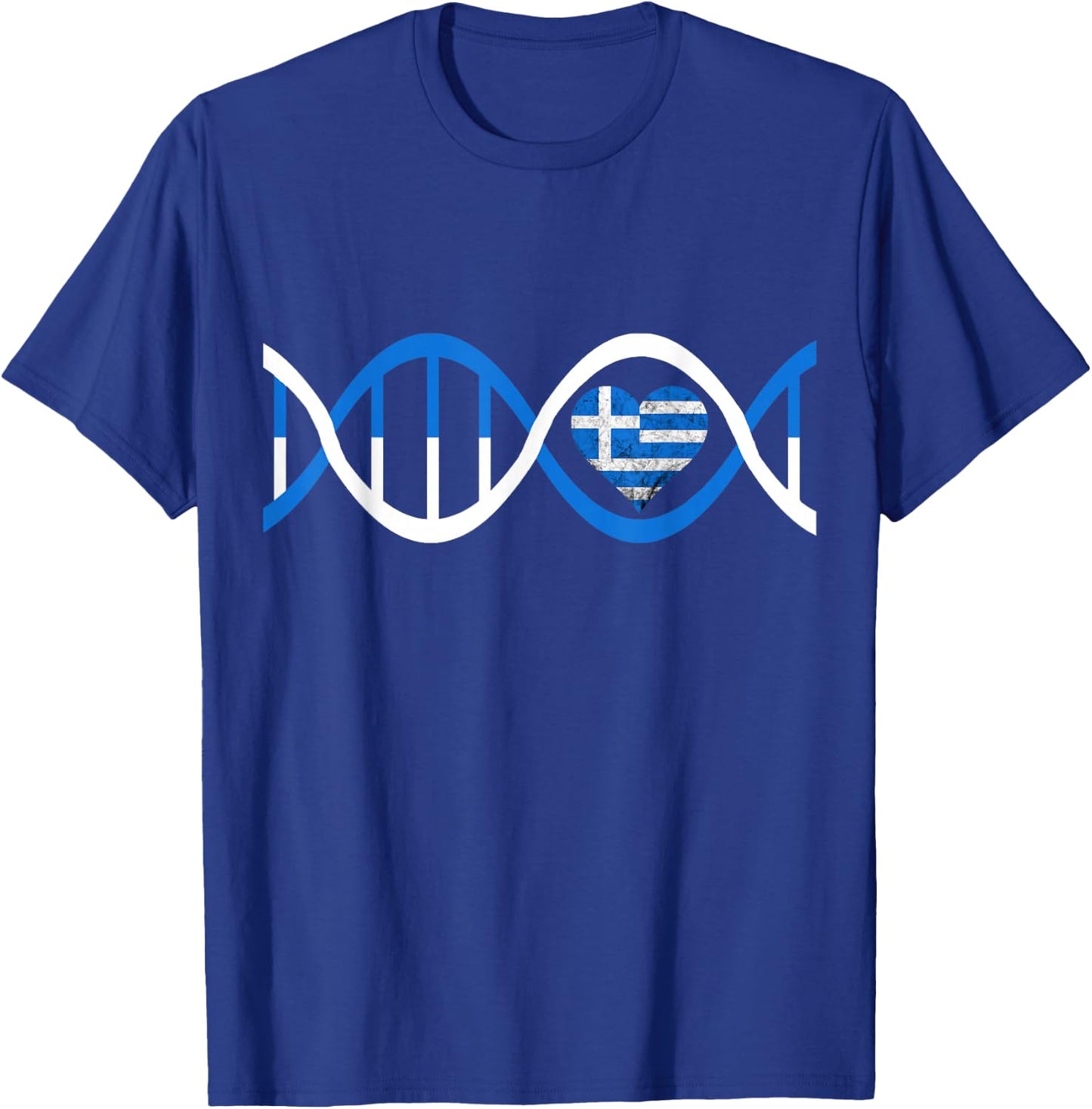 Greece Heart Greek DNA Strand Greek Genetics T-Shirt - T-Shirt | Royal