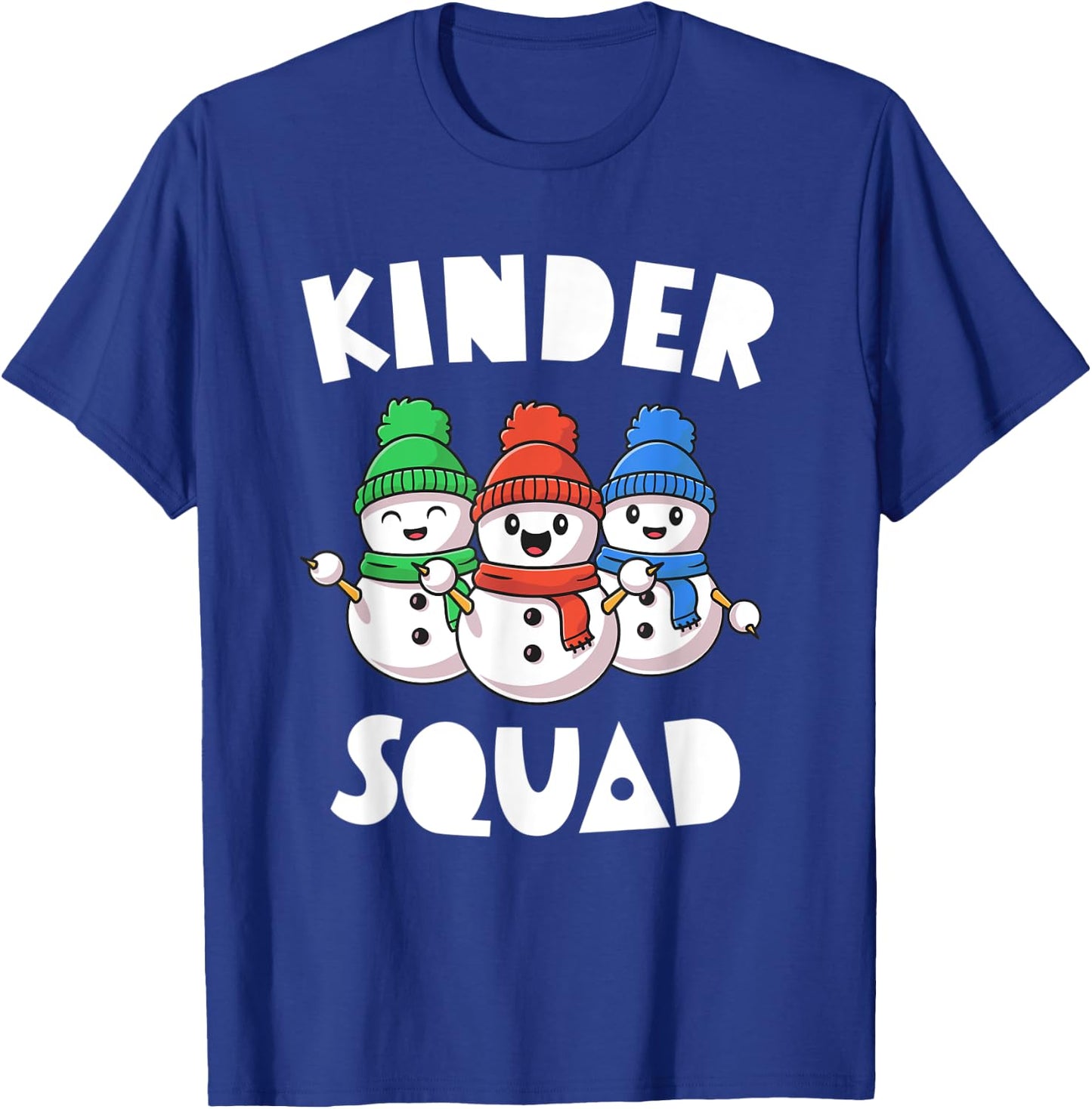 Kinder Squad Kindergarten Christmas Shirt Teacher Snowmies T-Shirt - T-Shirt | Royal