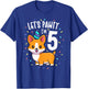 5 Years Old Corgi Dog Lover 5th Birthday Party Outfit Kid T-Shirt - T-Shirt | Royal