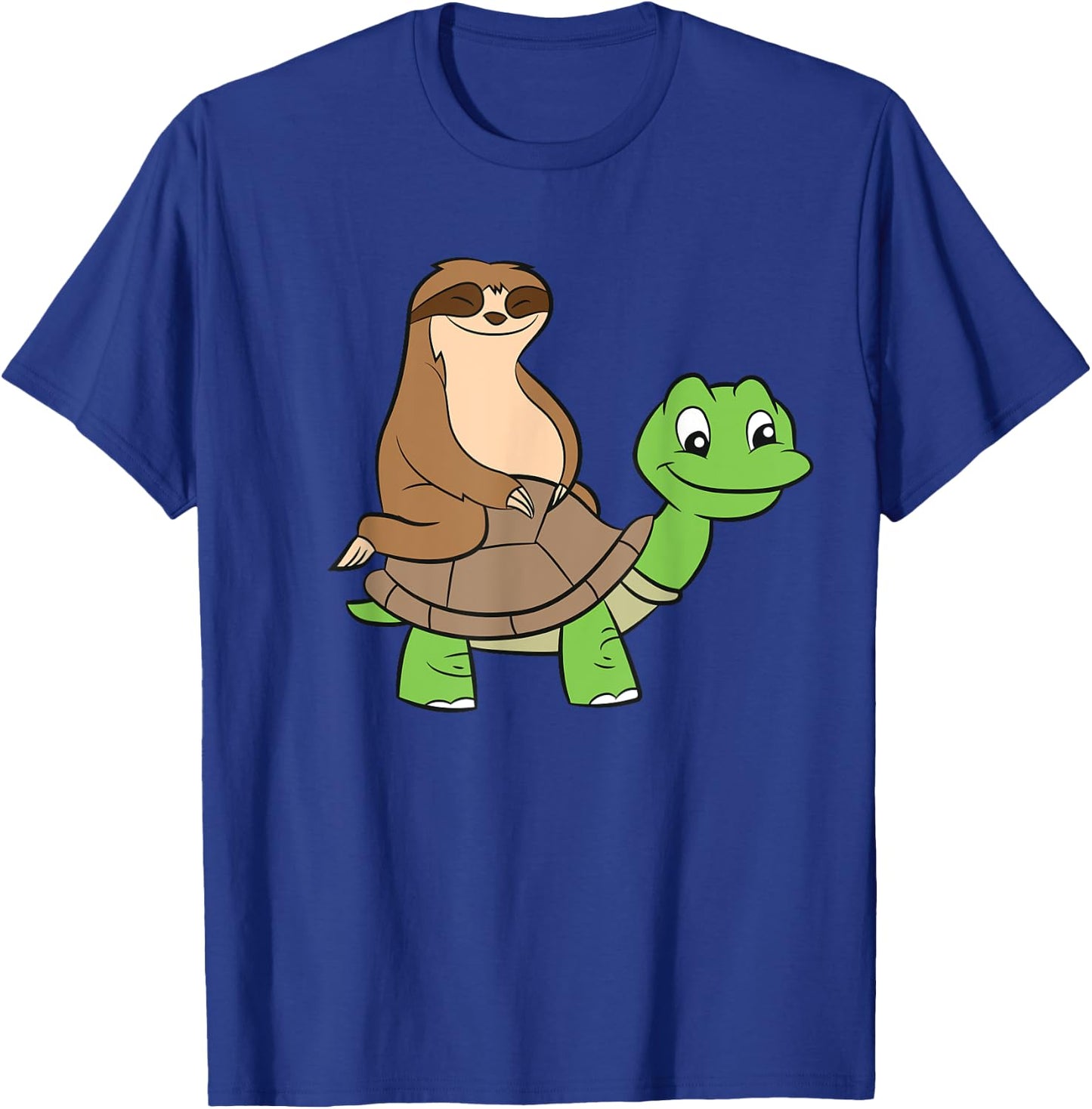 Sloth On Turtle Funny Sloth Rides Turtle Sloths Lover T-Shirt - T-Shirt | Royal