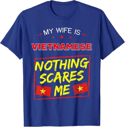 My Wife Is Vietnamese Vietnam Heritage Roots Flag Pride T-Shirt - T-Shirt | Royal