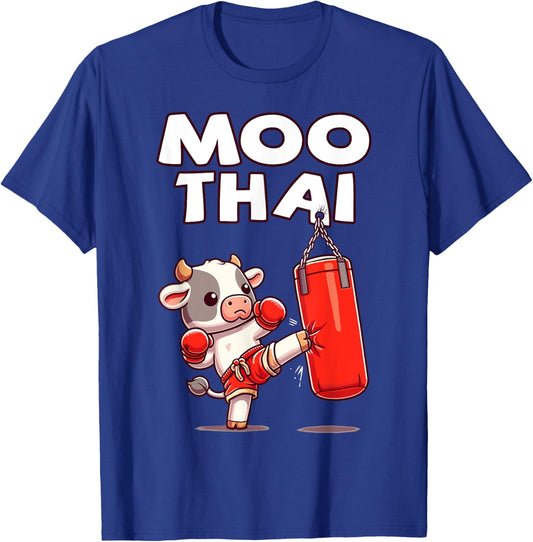 Moo Thai, Muay Thai Cow | Thai Boxing For Kids, Muay Thai T-Shirt - T-Shirt | Royal