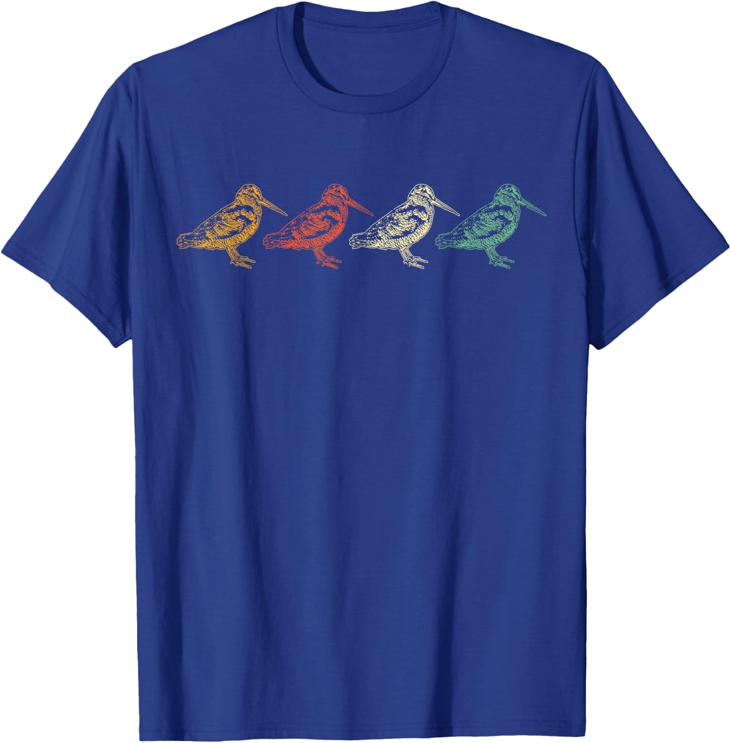 American Woodcock Bird Retro Vintage Unique Birding Gift T-Shirt - T-Shirt | Royal