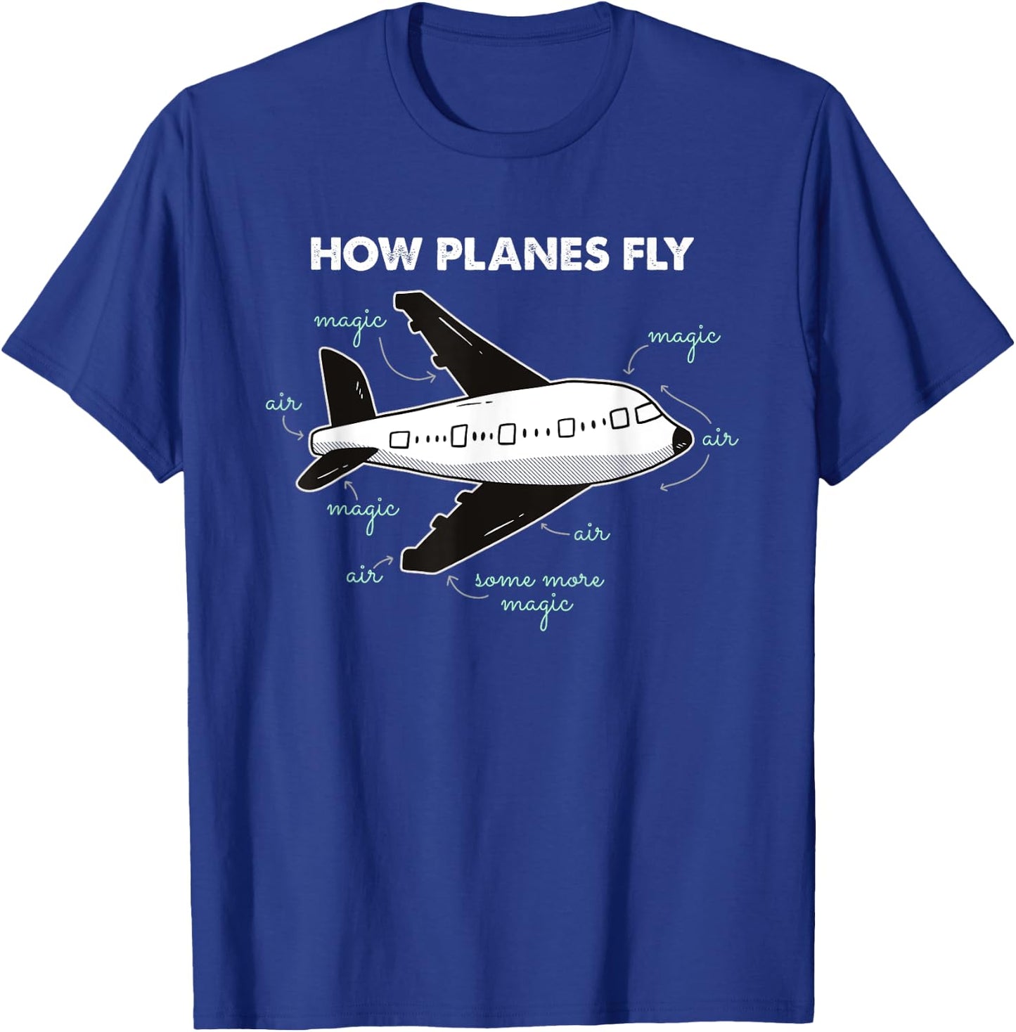 How Planes Fly Funny Aerospace Engineer Engineering Gift T-Shirt - T-Shirt | Royal