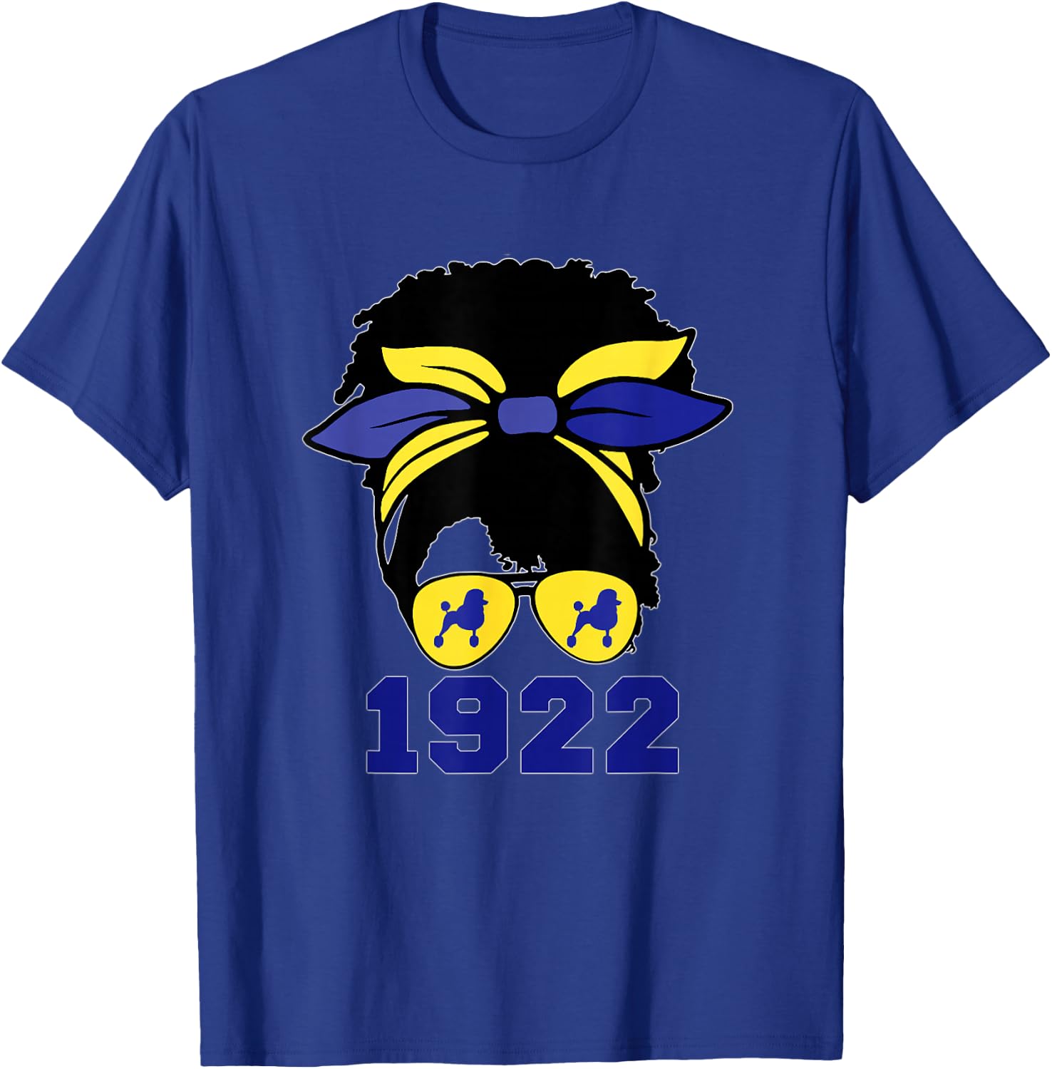 Black Women Afro Hair Rho Sigma 1922 Poodle Dog Lover T-Shirt - T-Shirt | Royal