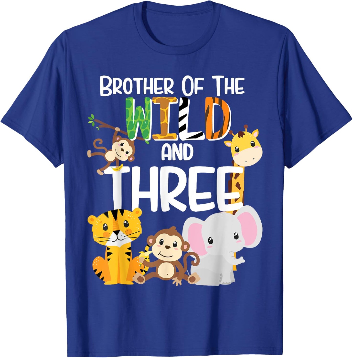 Brother of the Wild and 3 Zoo Theme Birthday Safari Jungle T-Shirt - T-Shirt | Royal