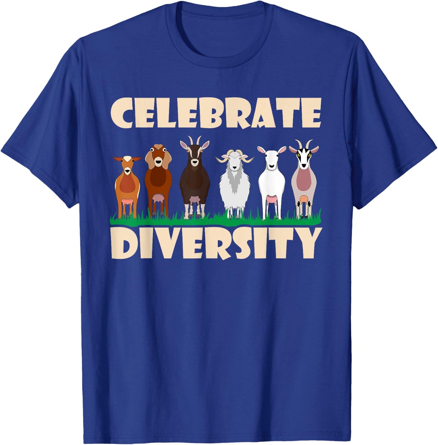 Funny Goat Gift Women Cool Celebrate Diversity Goat T-Shirt - T-Shirt | Royal