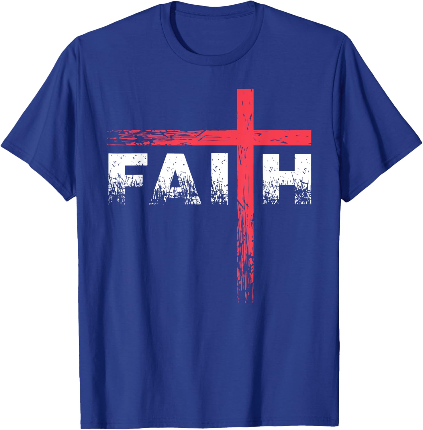 Christian Faith & Cross - Christian Faith & Cross T-Shirt - T-Shirt | Royal