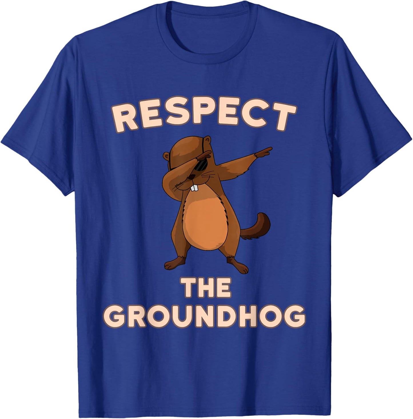 Dabbing Groundhog Day Respect the Groundhog Funny T-Shirt - T-Shirt | Royal