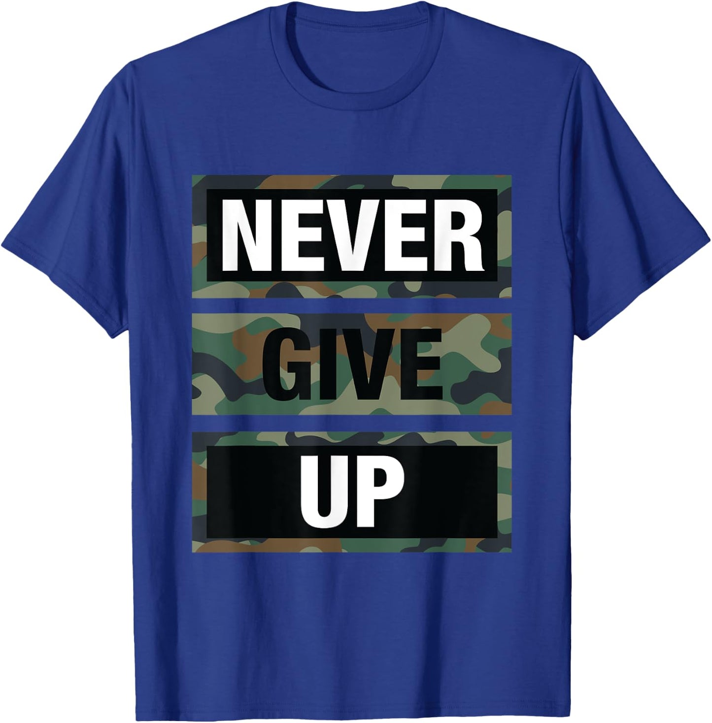 Bahaa's Don't Give Up Illustration Quotes Novelty Graphic Designs T-Shirt - T-Shirt | Royal