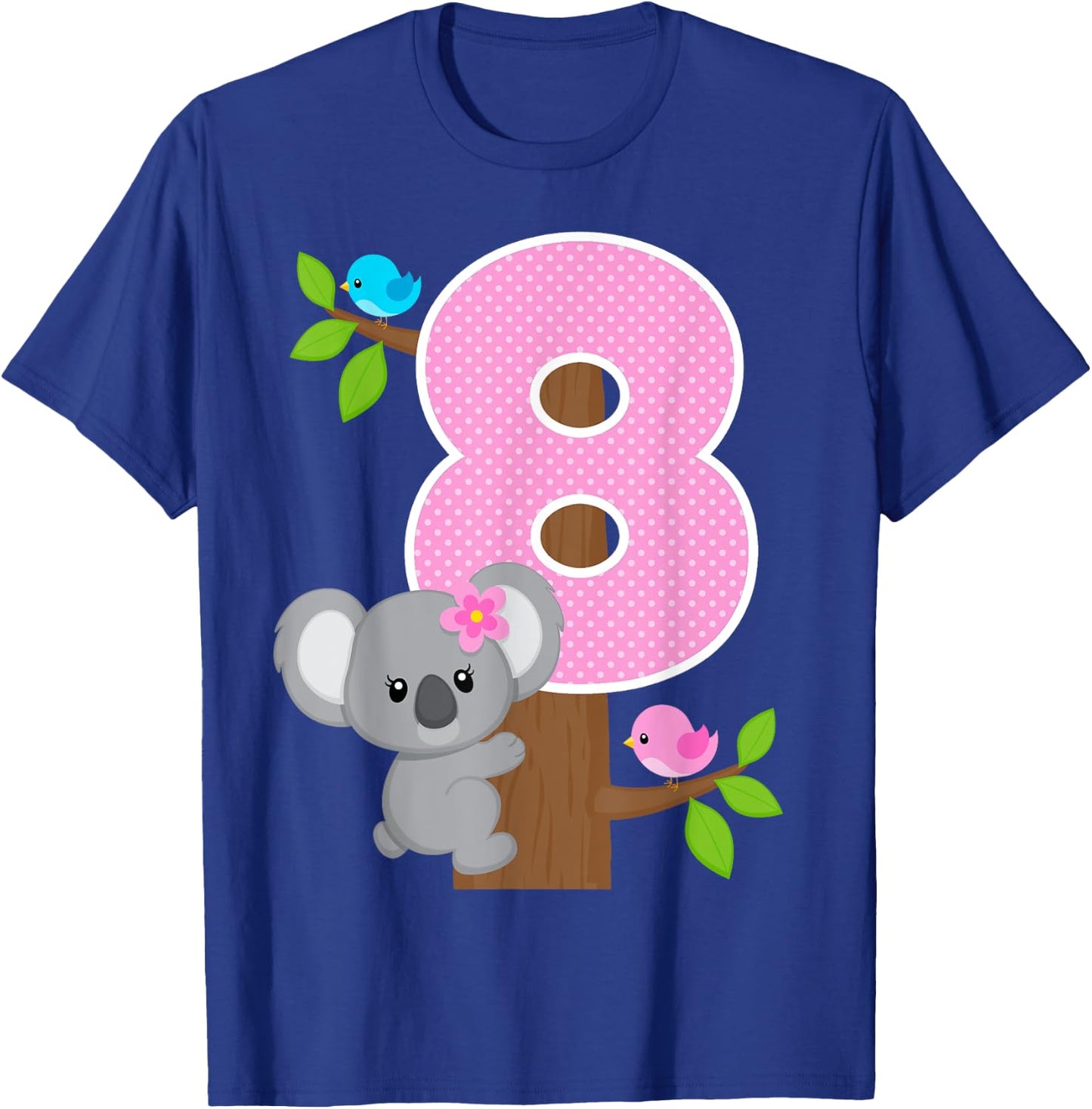 Koala Bear 8th Birthday Girl 8 Year Old Birthday Koalas Bday T-Shirt - T-Shirt | Royal