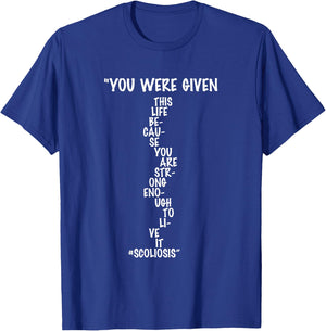Scoliosis Warrior Green Back Brace Spine Awareness Scoliotic T-Shirt - T-Shirt | Royal