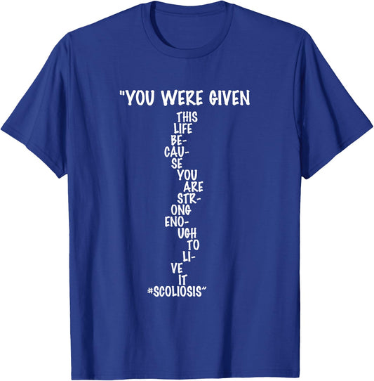 Scoliosis Warrior Green Back Brace Spine Awareness Scoliotic T-Shirt - T-Shirt | Royal