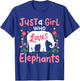 Elephant Just a Girl Who Loves Elephants Lover Gift T-Shirt - T-Shirt | Royal