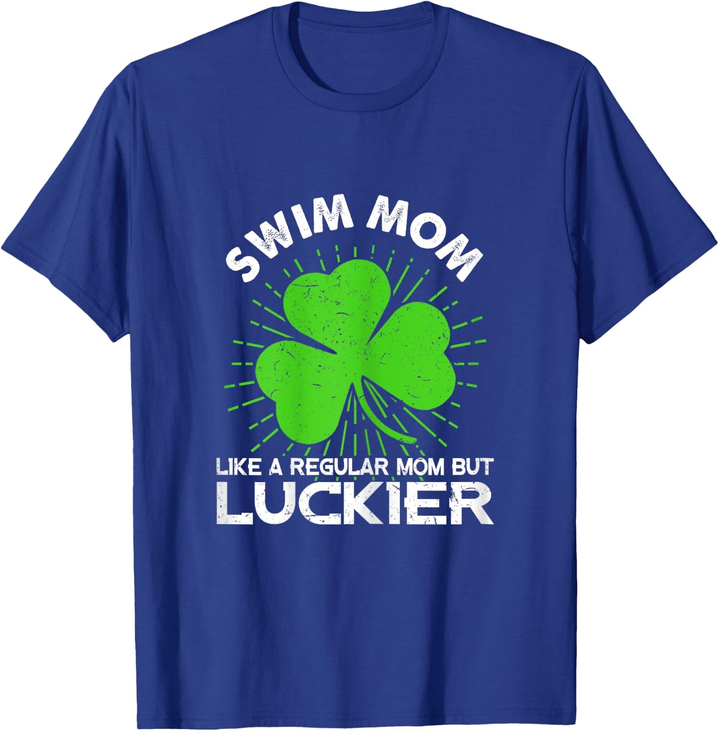 Funny Swim Mom St Patrick's Day Lucky Irish Mama Gift T-Shirt - T-Shirt | Royal