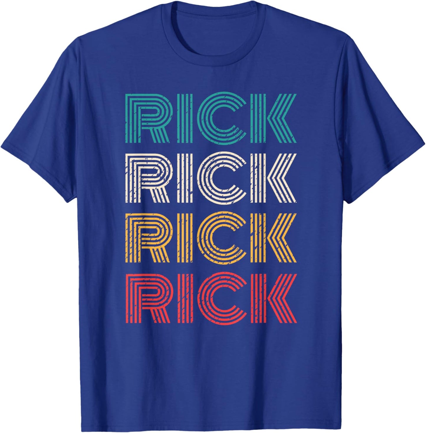 Retro Rick Vintage Distressed 80s Style T-Shirt - T-Shirt | Royal